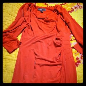 Donna ricco orange stretch dress